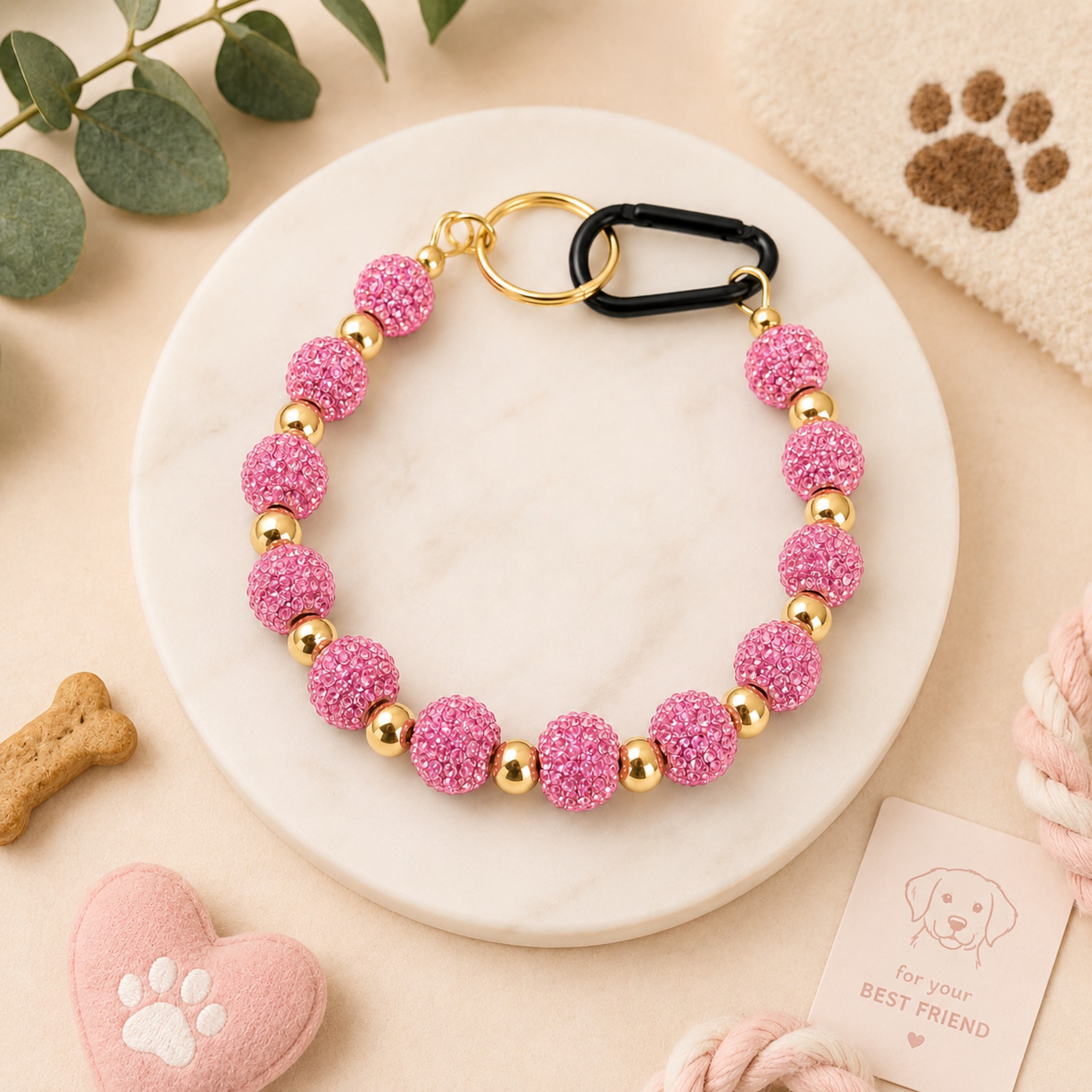 Collana per Cani "Sparkling Pearl" – Perle e Brillantini 8mm